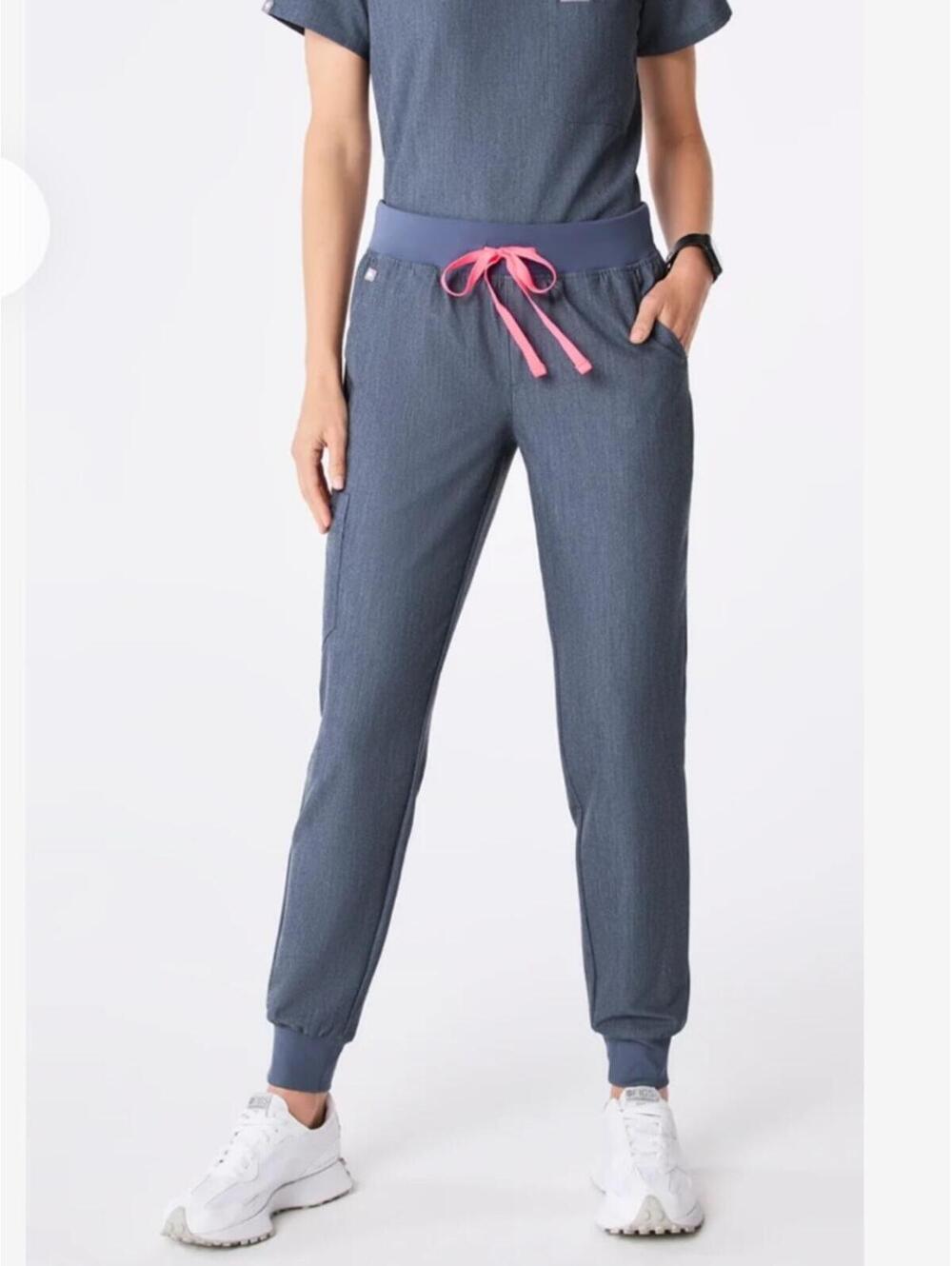 FIGS Zamora Jogger Scrub Pants Heather Denim XS Tall